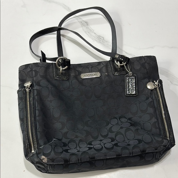 Coach Black Signature Tote Bag - Picture 1 of 4